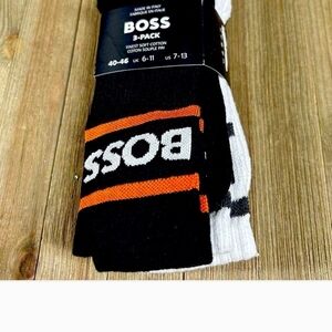 New Hugo BOSS Men's Multi Color 3-Pack Quarter-Length Crew Socks